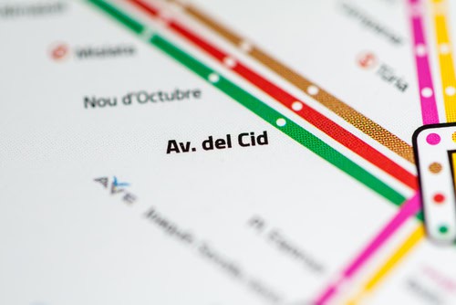 Extrait d'un plan de métro pour Valence